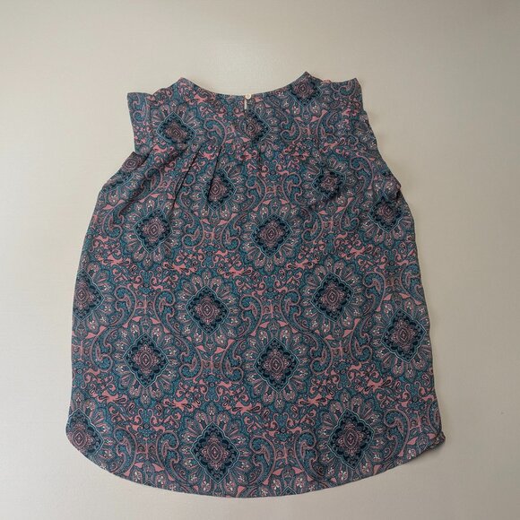 Loft Size Small Teal and Pink Paisley Tunic - Picture 2 of 14